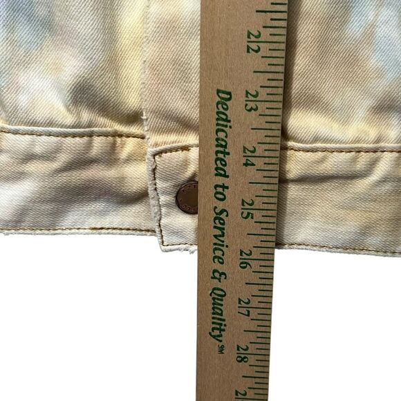 Free People M/L White Multi Colored Tie Dye Denim Oversized Jacket - Picture 8 of 13